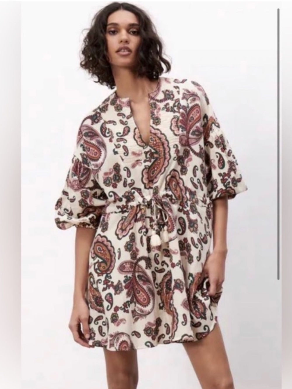 BOGO Sunday Up Multicolor Floral Paisley Bohemian Boho Mini Dress